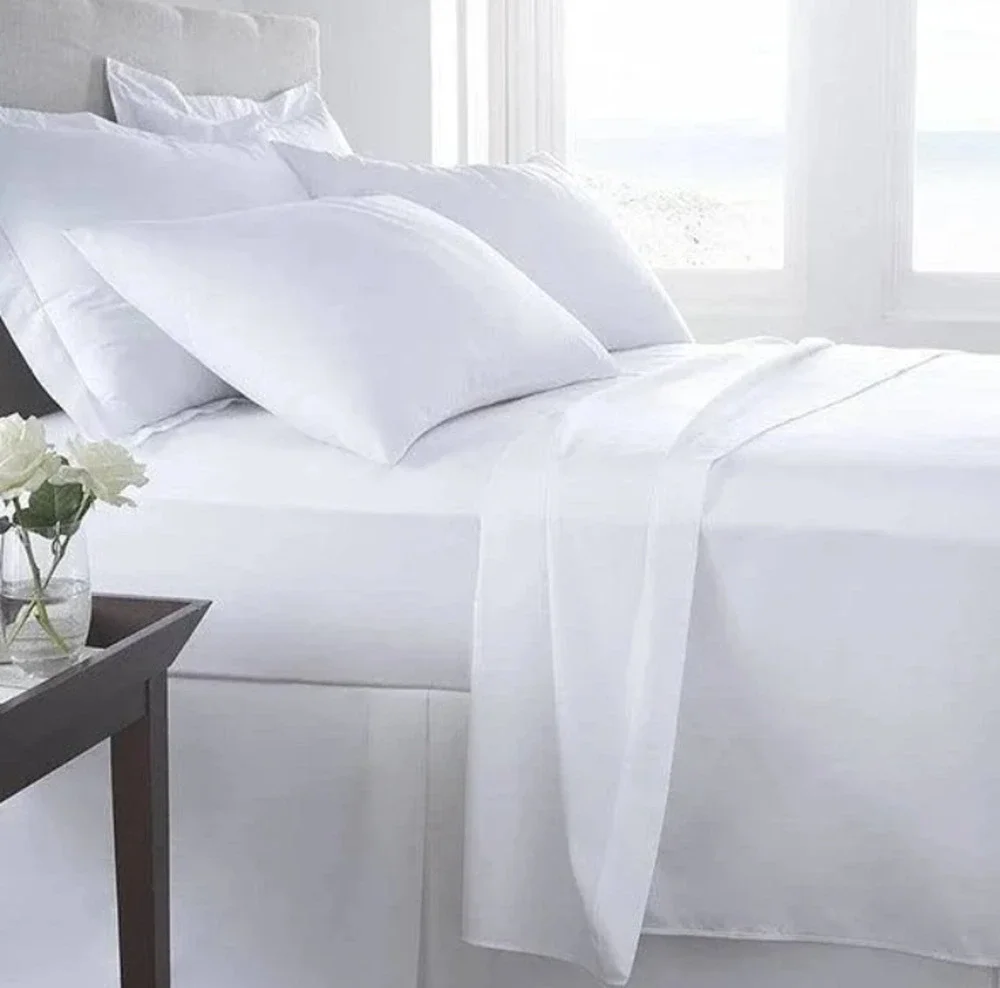 PB Dorm Full Size Flat Sheet Solid White Microfiber Bedding Pottery Barn Cooling